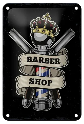 Produktbild von Blechschild Spruch Barbershop Friseur Salon Haare Deko 12x18cm Schild