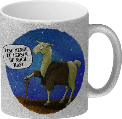 Produktbild von Eine Menge zu lernen du noch hast Glitzer-Glitzer-Kaffeebecher mit Lama