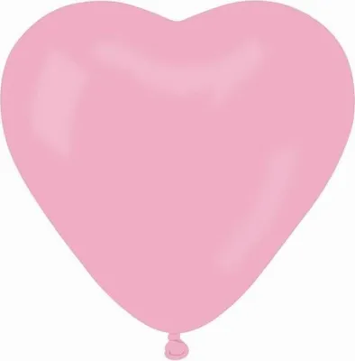 Produktbild von Pastellfarbene Luftballons „Herz“ ohne Aufdruck, rosa, 50 Stück – Godan