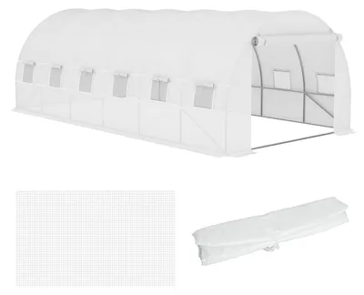 Produktbild von Outsunny Ersatzfolie Ersatzabdeckung 600 x 300 x 200 cm mit Fronttür, 12 Fenster