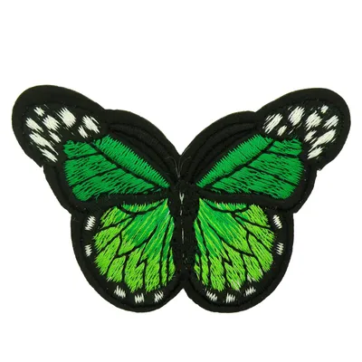Produktbild von 1 Schmetterling Aufbügler, Applikation, 48x70mm, freie Farbwahl, Farbe:dunkelgrau-grün