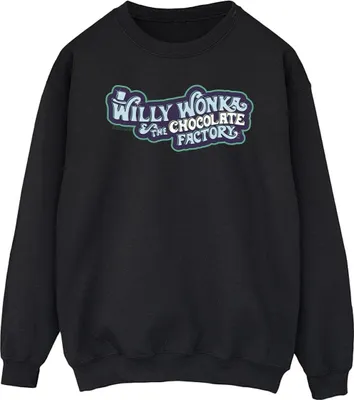 Produktbild von Willy Wonka - "Chocolate Factory Logo" Sweatshirt für Herren BI50487 (M) (Schwarz)