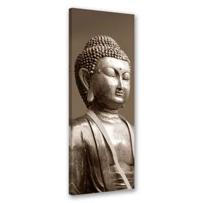 Produktbild von Leinwandbild Orientalische Buddha-Statue 40x120 Feeby Braun bild für die wand bereit zum aufhängen