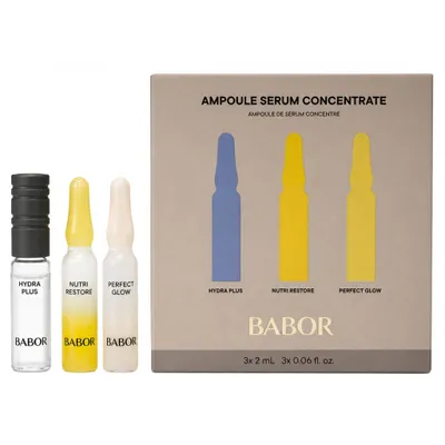 Produktbild von Babor Ampoule Serum Concentrate Gesichtspflege-Set 3 x 2 ml Hydra Plus, Nutri Restore, Perfect Glow