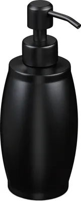 Produktbild von Relaxdays Seifenspender, 350 ml, Edelstahl, nachfüllbar, Seife, Duschgel, Badezimmer, Küche, Handseifenspender, schwarz