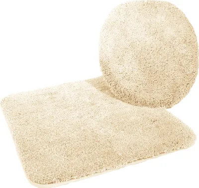 Produktbild von Kinzler hochwertiges Mikrofaser Bademattenset 2-teilig, Deckelbezug 47x50 cm + Vorleger 50x55 cm für Hänge-WC, terra; J-10053/425