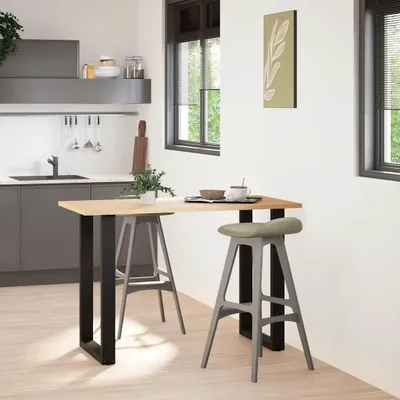 Immagine prodotto di vidaXL Gambe per tavolo da bar a U 2 pezzi nero 60x(90-91) cm acciaio