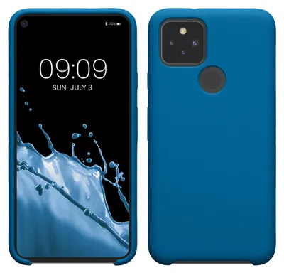 Produktbild von kwmobile Handyhülle für Google Pixel 5 Hülle - Case Silikon - Kabelloses Laden - Schutzhülle Cover in Blue Reef