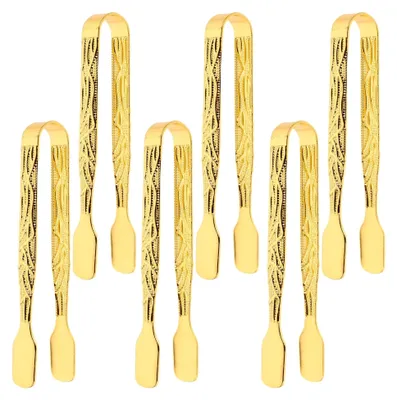Produktbild von 6-teiliges Set Metallzangen für Räuchergefäße - Robuste Kohlezange mit Hitzeschutz, kompakt und leicht für sicheres Greifen von Räucherholz und Kohle für den Außenbereich und Reisen