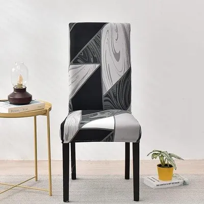 Zdjęcie produktu dla Pokrowce na krzesła do jadalni 34 x 26 cm, czarne, materiałowe