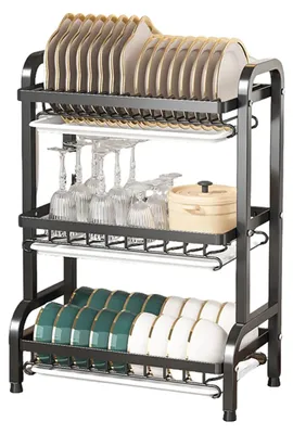 Produktbild von Geschirrabtropfgestell, 3-stufiges Design, einfache Reinigung, 3-stufig, 3-stufig