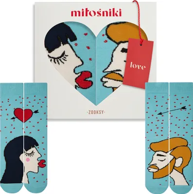 Produktbild von ZOOKSY - Lustige Socken für Verliebte (2 Paar) I Liebe Motivsocken für Paare I Damen & Herren I Sock