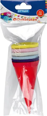 Obrázek produktu pro Stylex 47173, Nenaplněný kornout pro prvňáčky, Chlapec/děvče, Modrá, Zelená, Růžová, Žlutá, Jednobarevný, Karton, Kulatý