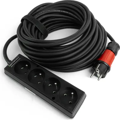 Produktbild von Verlängerungskabel 4-fach 15m Steckdosenleiste 3x1,5mm2 schwarz Doktorvolt DV-4940-F