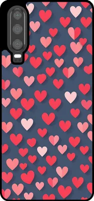 Produktbild von Smartphonica Telefon Fall fit für Huawei P30 mit rosa und roten Herzen Impressum - TPU Backcover Fall mit rosa und roten Herzen Design