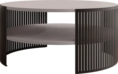 Produktbild von MIRJAN24 Couchtisch Fikoli, Wohnzimmer Kaffeetisch, Beine und Seiten aus Stahl (Farbe: Schwarz / Cashmere)