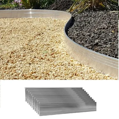 Immagine prodotto di Set di 10 bordure per aiuole ultra resistenti in alluminio 10cm x 100cm | Aiuole giardino | Bordure per giardino, colore: senza colore