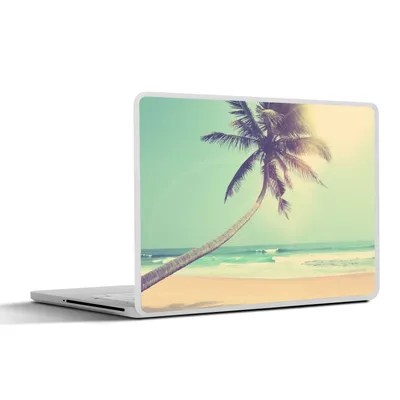 Produktbild von MuchoWow® Laptop Aufkleber Sticker Cover Retro - Palme - Sonne - Sommer 30x21 cm - Sticker für Laptop - Selbstklebend