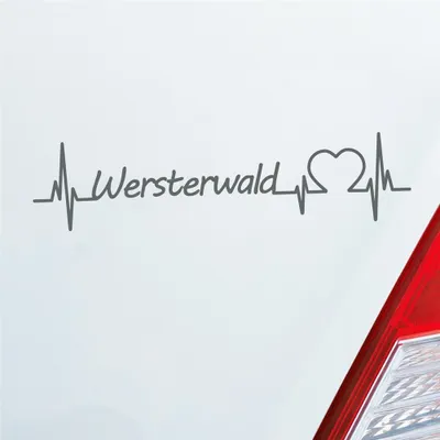 Produktbild von Auto Aufkleber Westerwald Puls Herzschlag mit Ferien Region Motiv 19x5 cm Grau Sticker Heckscheibenaufkleber