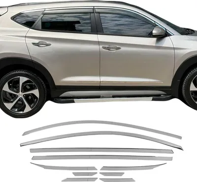 Zdjęcie produktu dla Listwy okienne do Hyundai Tucson 2015-2020 stal nierdzewna chrom 10szt
