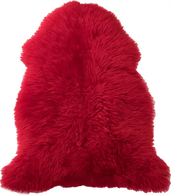 Produktbild von Australisches Merino Lammfell FINN Naturform hochwollig helles Rot LWR 1417 95cm
