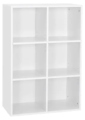 Produktbild von Bücherregal mit 6 Fächern aus Holz, Weiß