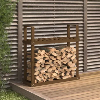 Obrázok produktu pre The Living Store Stojan na palivové drevo medovo hnedý 110x35x108,5 cm z masívneho borovicového dreva