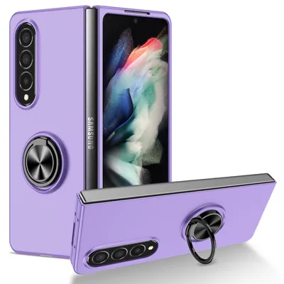 Obrázek produktu pro Tenké tvrdé PC pouzdro pro Samsung Galaxy Z Fold 4 5G, s prstencovým stojánkem Fialová