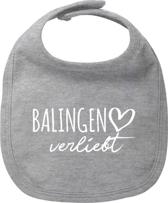 Produktbild von Huuraa Baby Lätzchen Balingen verliebt Heather Grey Klettverschluss  Baumwolle Latz Geschenkidee