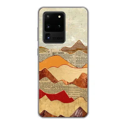 Produktbild von MuchoWow® Handyhülle Schutzhülle Hülle für Samsung Galaxy S20 Ultra Vintage - Zeitung - Marmor Silikon Softcase Handy Hülle - Karteninhaber