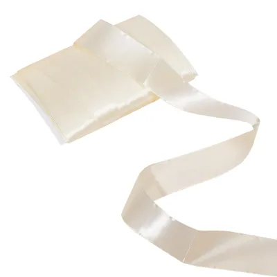 Satijnen Lint 5 cm x 22 m, Ivoorkleurig, Polyester, glänzend, doppelseitig