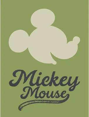 Produktbild von Kunstposter – Mickey-Kopf auf grünem Hintergrund – 30 x 40 cm