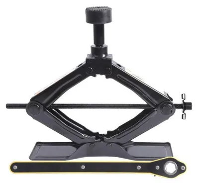 Productafbeelding van Scharnierhefbrug, 2 ton, hefhoogte 12-42 cm, met rubberen pad en ratelmechanisme