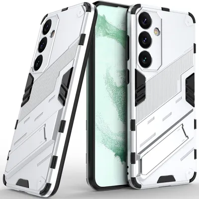Produktbild von Armor Hülle für Samsung Galaxy S24, Hybrid PC TPU Bumper Stoßfestes Schutzhülle mit Standfunktion Orange