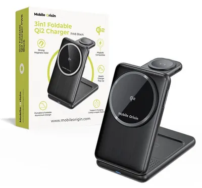 Zdjęcie produktu dla Mobile Origin 3In1 Foldable Qi2 Charger Pw8, Black