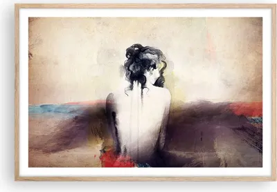 Produktbild von Gerahmtes Poster - Rahmen in heller Eiche - Frau handeln nackt - 91,5x61 cm - Wand Bild - Wanddeko - Wandbilder - Wandposter - Bilderrahmen - Bilder - Kunstdruck - Wandbild - P2NAA91x61-3657