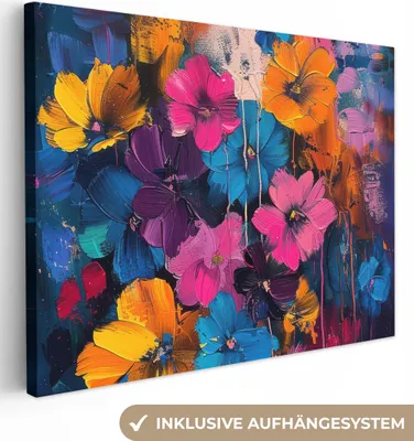 Obrázek produktu pro OneMillionCanvasses® - Plátna - Květiny - Barevné - Abstraktní - Moderní, nástěnné umění, nástěnné dekorace Obývací pokoj, 120x90cm