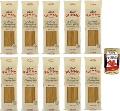 Produktbild von 10x Rummo Spaghetti N. 3 Hartweizengrieß Pasta Italienische Nudeln 500g Packung + Italian Gourmet Polpa di Pomodoro 400g Dose