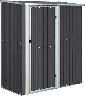 Produktbild von Metall Gerätehaus Garten Lagerschuppen Fahrradschuppen Geräteschuppen Gartenschuppen Abschließbare Anthrazit 180,5x97x209,5 cm Verzinkter Stahl