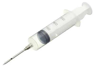 Produktbild von KitchenCraft Fleischspritze mit Messmarkierungen aus Kunststoff und Edelstahl, 14 x 4 cm, 59 ml