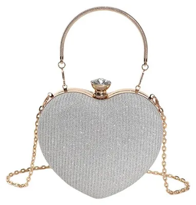 Image de Solidchoice - Pochette en forme de cœur pour femmes, brillante et élégante