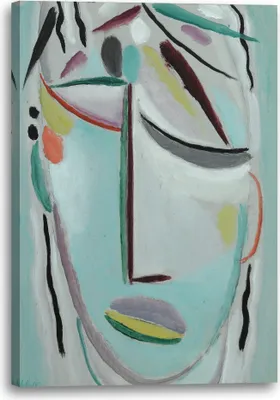 Produktbild von Leinwandbild (60x80cm): Alexej von Jawlensky - Heilandsgesicht: Märtyrer, echter Holz-Keilrahmen inkl. Aufhänger, handgefertigt in Deutschland