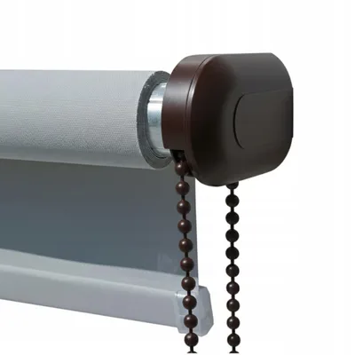 Produktbild von Rollomechanismus Ø25 mm Braun mit 2 m Kette für Seitenzugrollo Universal Komplettset