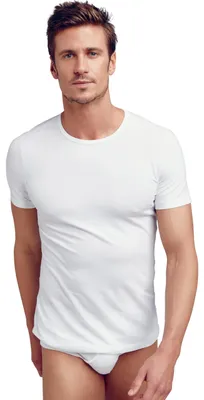 Imagen del producto de Camiseta básica de Heren, cuello redondo, pack de 2, color blanco