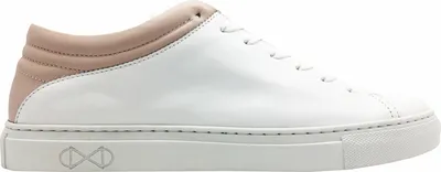 Produktbild von Weiße Damen Sneaker mit beigem Fersenakzent