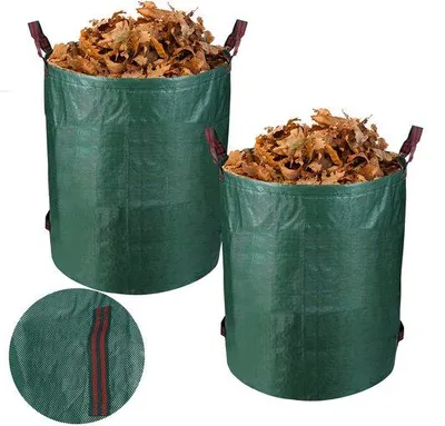 Immagine prodotto di Set da 2 - Sacchi da giardino inseribili da 272 litri - Sacchi da giardino - Contenitori per foglie - Sacchi per potature - Riciclabili - 76 x 67 cm - Verde