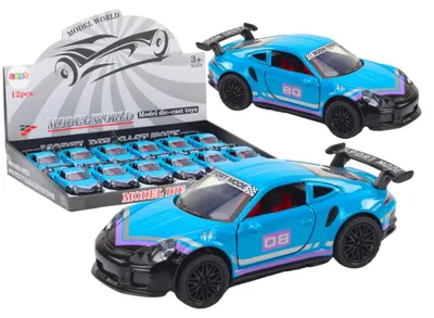 Produktbild von LeanToys Sportwagen 1:32 mit Friktionsantrieb aus Metall, türkis