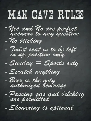 Produktbild von vianmo Holzschild 40x30 cm man cave rules Männer Regeln