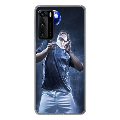 Produktbild von MuchoWow® Handyhülle Schutzhülle Hülle für Huawei P40 Hochbegabter Fußballer Silikon Softcase Handy Hülle - Handytasche