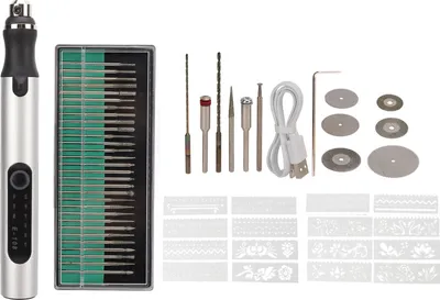 Zdjęcie produktu dla Elektryczny długopis do grawerowania USB ładowanie bezprzewodowe DIY lampki kontrolne automatyczne zabezpieczenie przed awarią zasilania mini pętle srebrne
